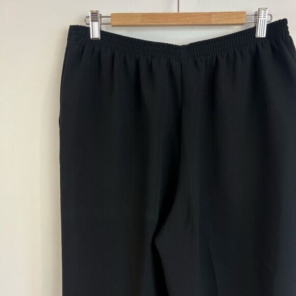 Vintage Alfred Dunner Women’s Size 12 Black Casual Pull on Pants Flared Wide - Picture 9 of 12